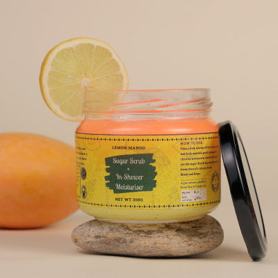 2-in-1: Lemon-Mango (Sugar Scrub + In-Shower Moisturizer)
